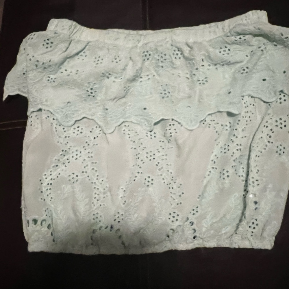 NWT lace tube top mint green sz M